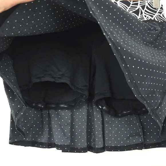 Lululemon Pace Setter Skort Skirt Sweet Polk Spot Black Pretty Palm Pleated Sz 4 - Picture 9 of 14